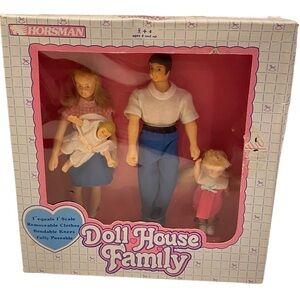 Horsman Dollhouse Dolls Horsman Family Father Mother Daughter Baby Vintage 1992